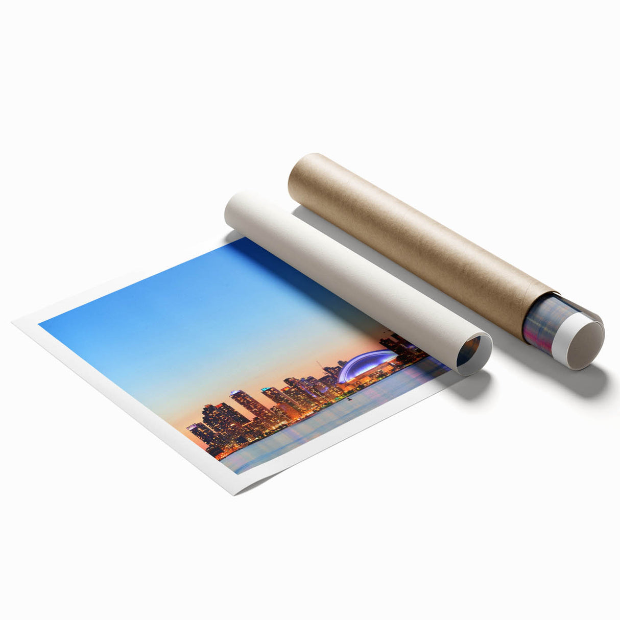 Extra large rolled print of Ontario, Canada scenery with vibrant floral elements, ideal for classy bathroom wall art.