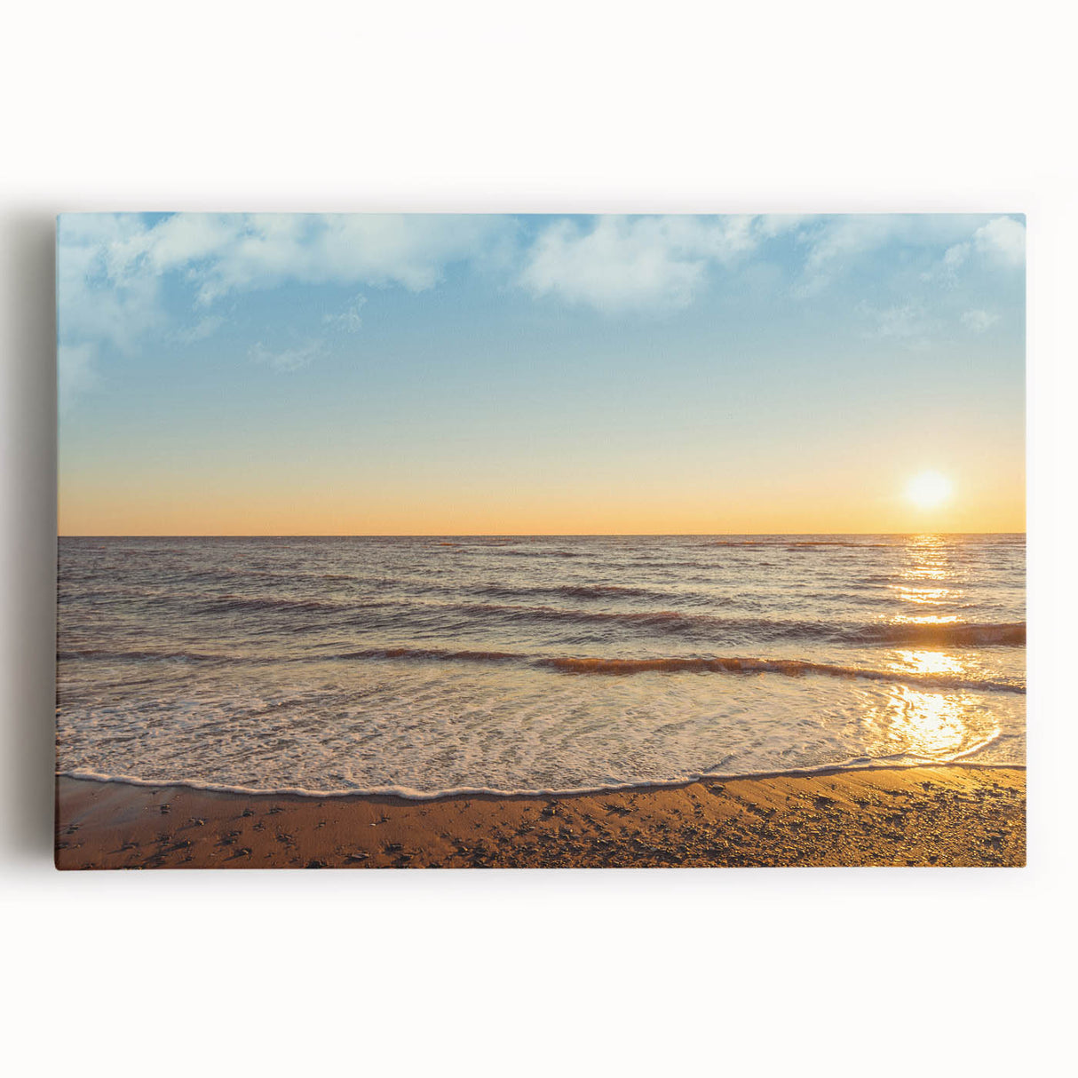 Black and white stretched canvas print of Prince Edward, Canada scenery, ideal for kitchen wall art.