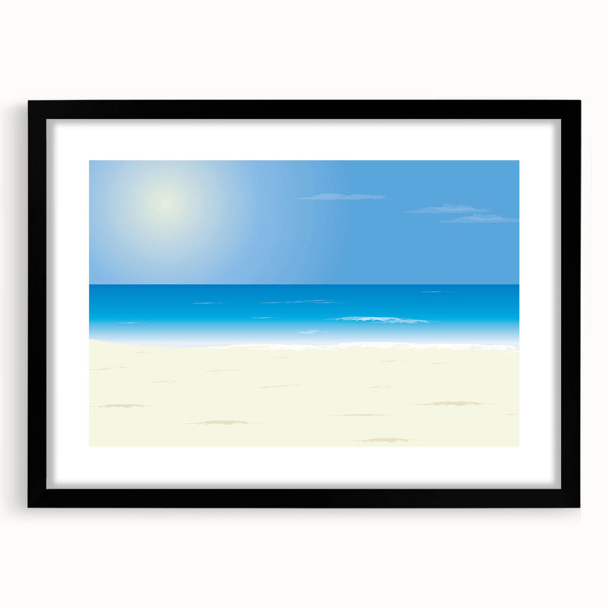 Extra large framed abstract art print of Acapulco scenery in vibrant colors, textured surface, ideal for living room decor.