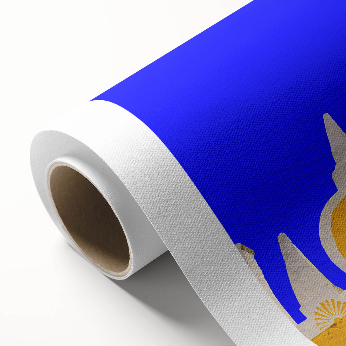 Art deco poster of Yucatan scenery in pastel shades on rolled canvas, ideal for nursery wall art or dining room.