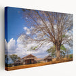 Large art of Madagascar scenery on stretched canvas, featuring vivid earth tones, ideal for kitchen wall art.