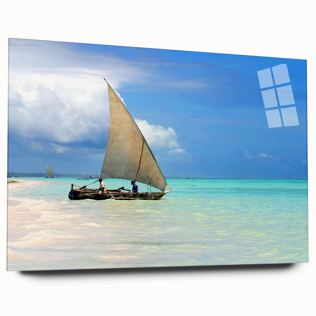 Acrylic print of a large abstract Tanzanian landscape in earthy tones, ideal for bedroom or dining room art.