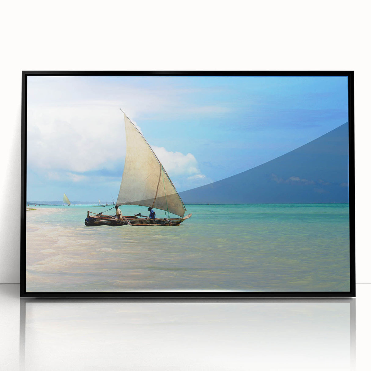 Large abstract wall art depicting the Tanzanian scenery in muted earth tones on a framed acrylic.