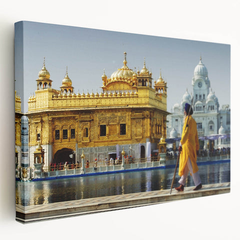 Large canvas print of a serene Indian landscape in soft earth tones, ideal for kitchen wall art.