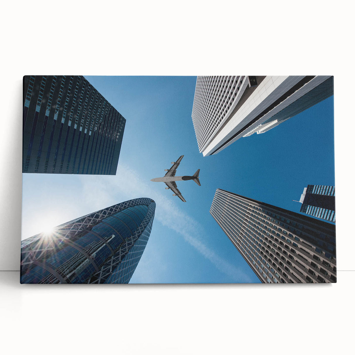 Black and white stretched canvas of Tokyo cityscape, ideal for kitchen wall art or bedroom ambiance.