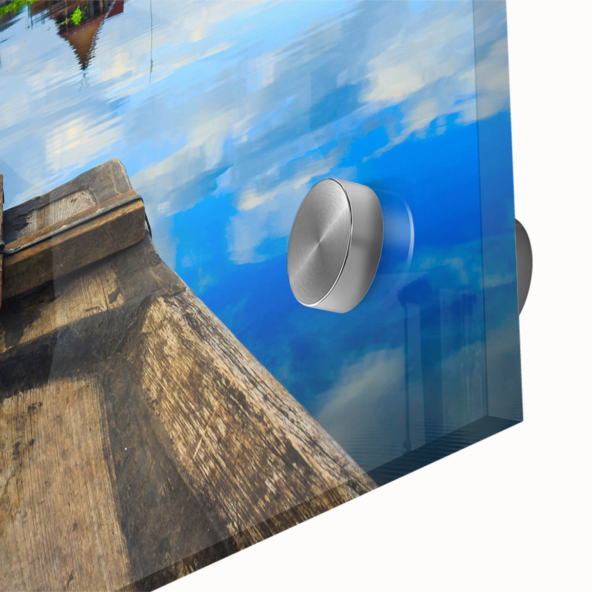 Large abstract wall art of a Myanmar scenery in muted earth tones on acrylic glass, ideal for dining room ambiance.