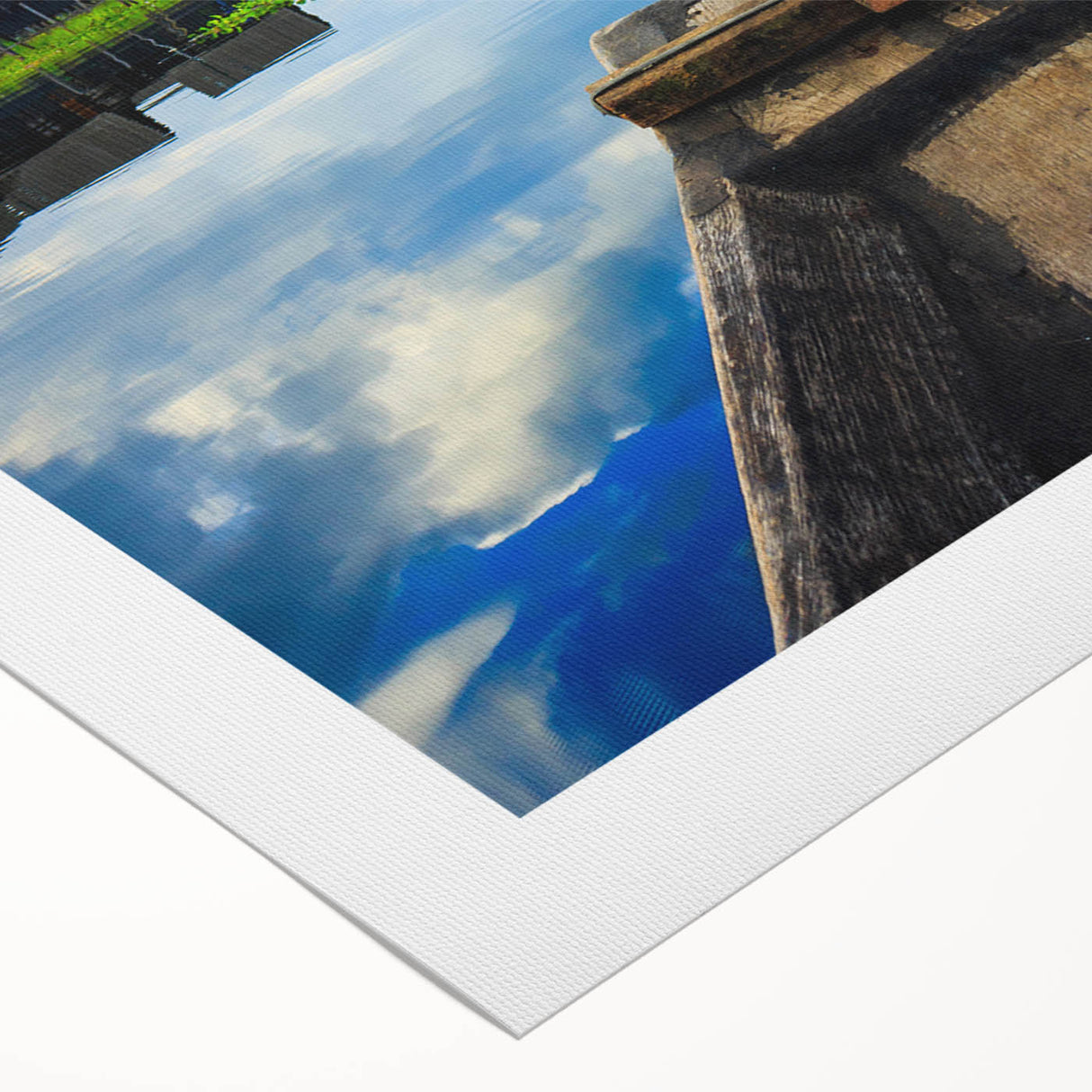 Art deco poster of a serene Myanmar landscape in muted earth tones on rolled canvas, suitable for dining room walls.