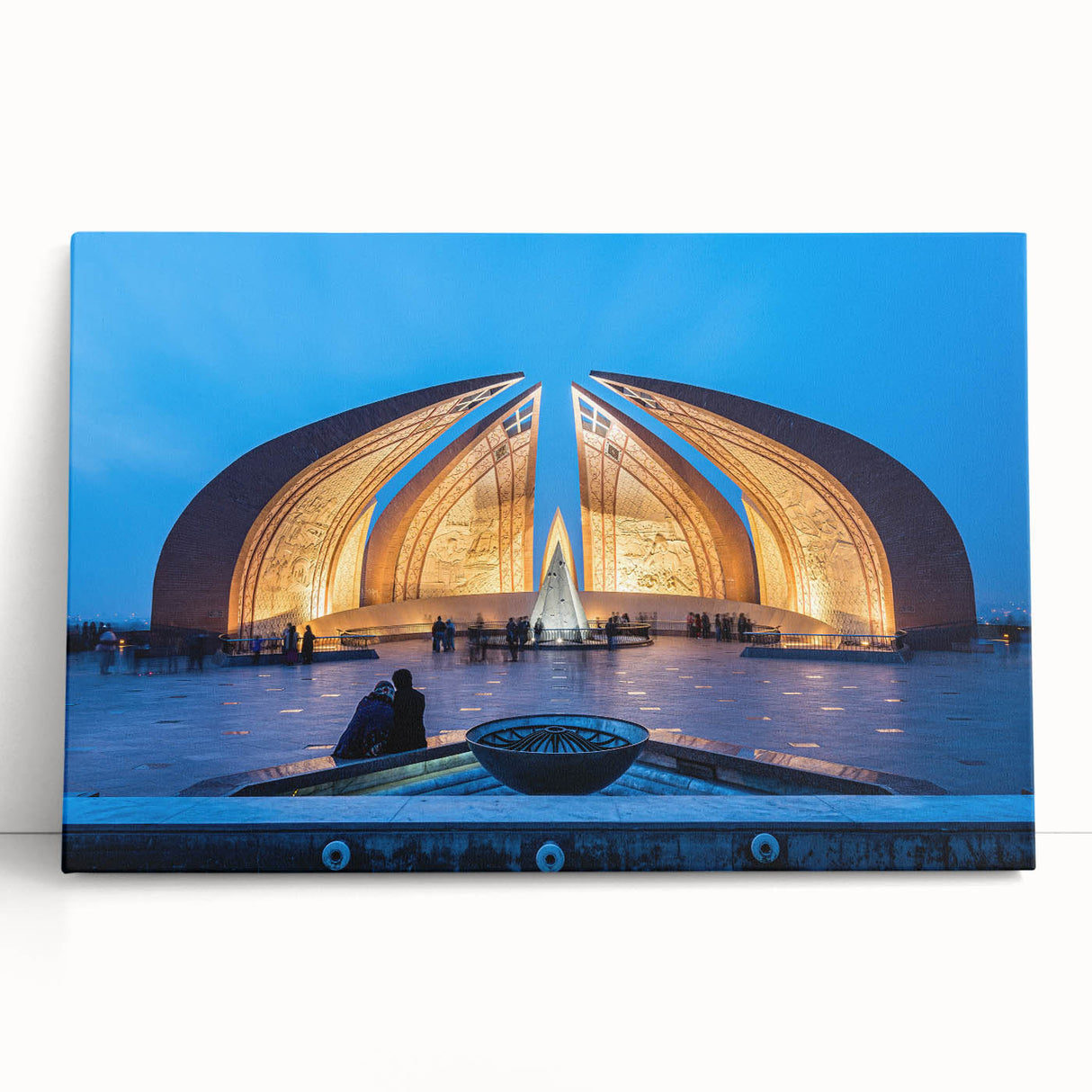 Black and white photograph of a Pakistani landscape on a stretched canvas, suitable as large art for kitchen or bedroom.