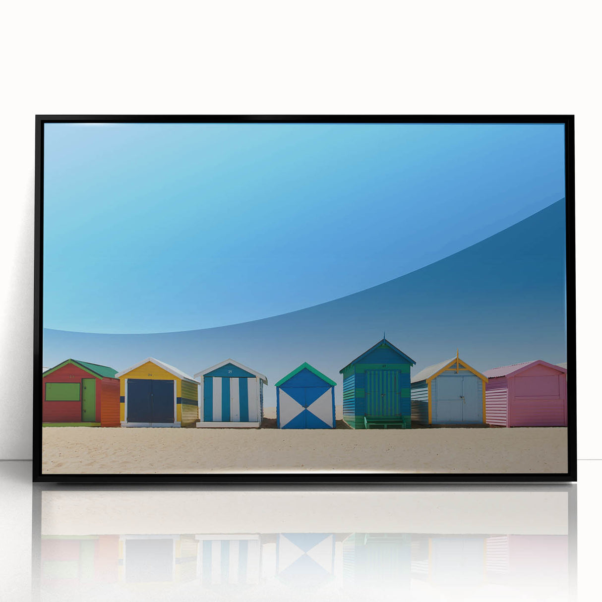 Large abstract wall art of Melbourne skyline in muted gray tones, framed in black acrylic, ideal for modern office decor.