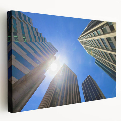 Large canvas print of Perth, Australia skyline in muted earth tones, suitable for kitchen wall art.