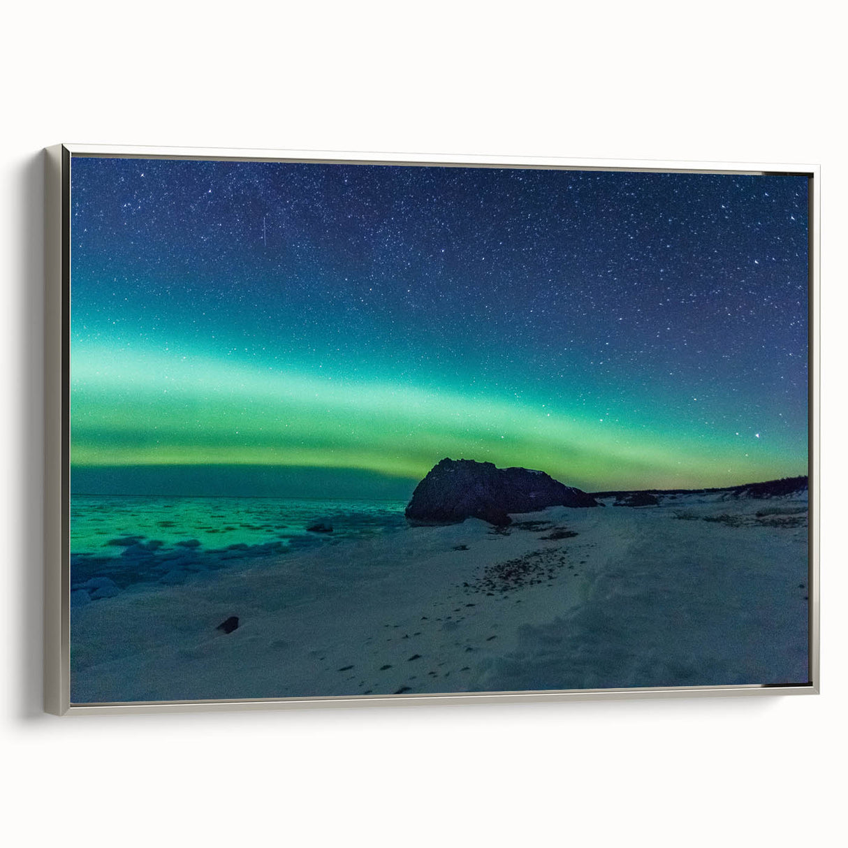 Framed canvas landscape art painting of Newfoundland scenery.