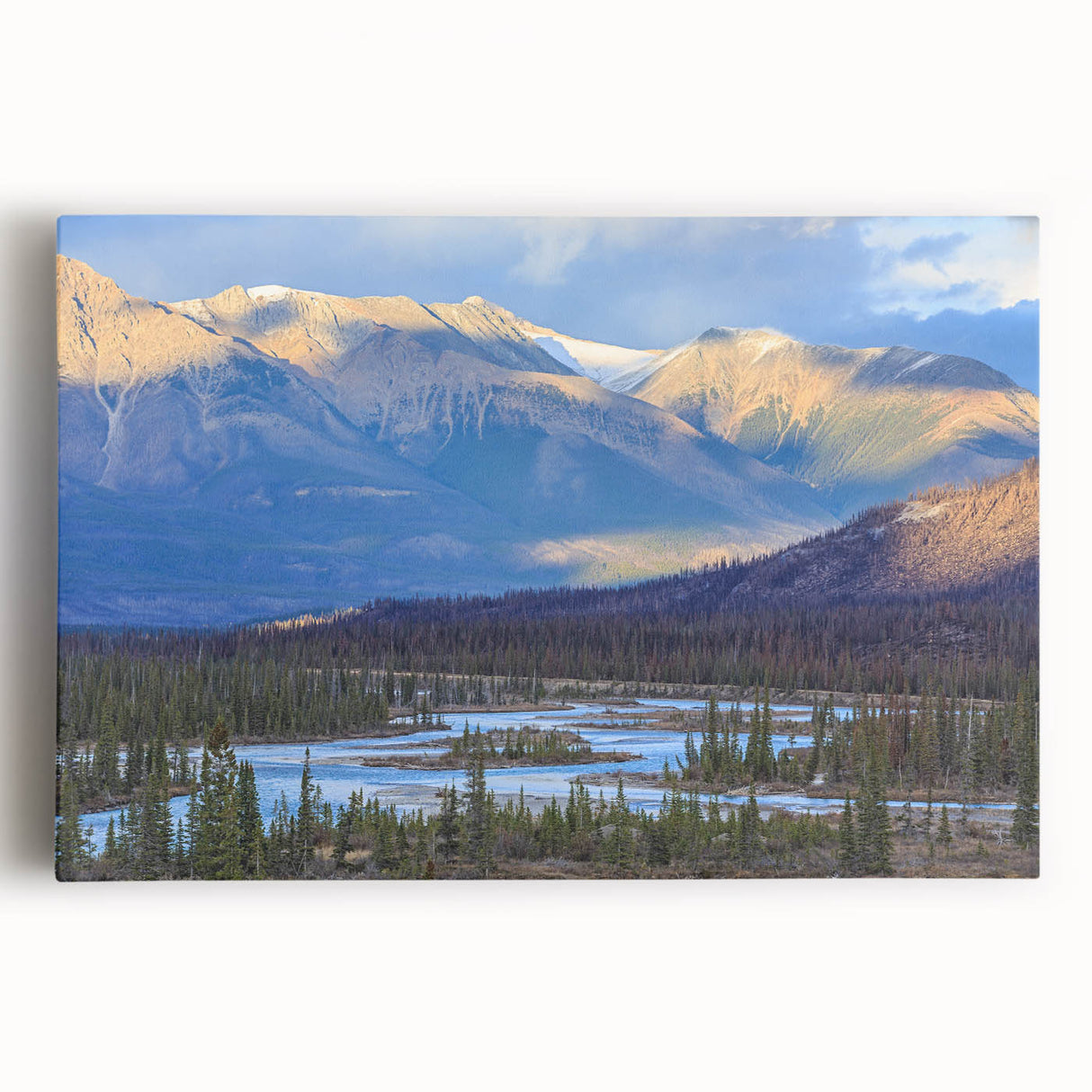Black and white photograph of Saskatchewan scenery on large stretched canvas, ideal for kitchen wall art.