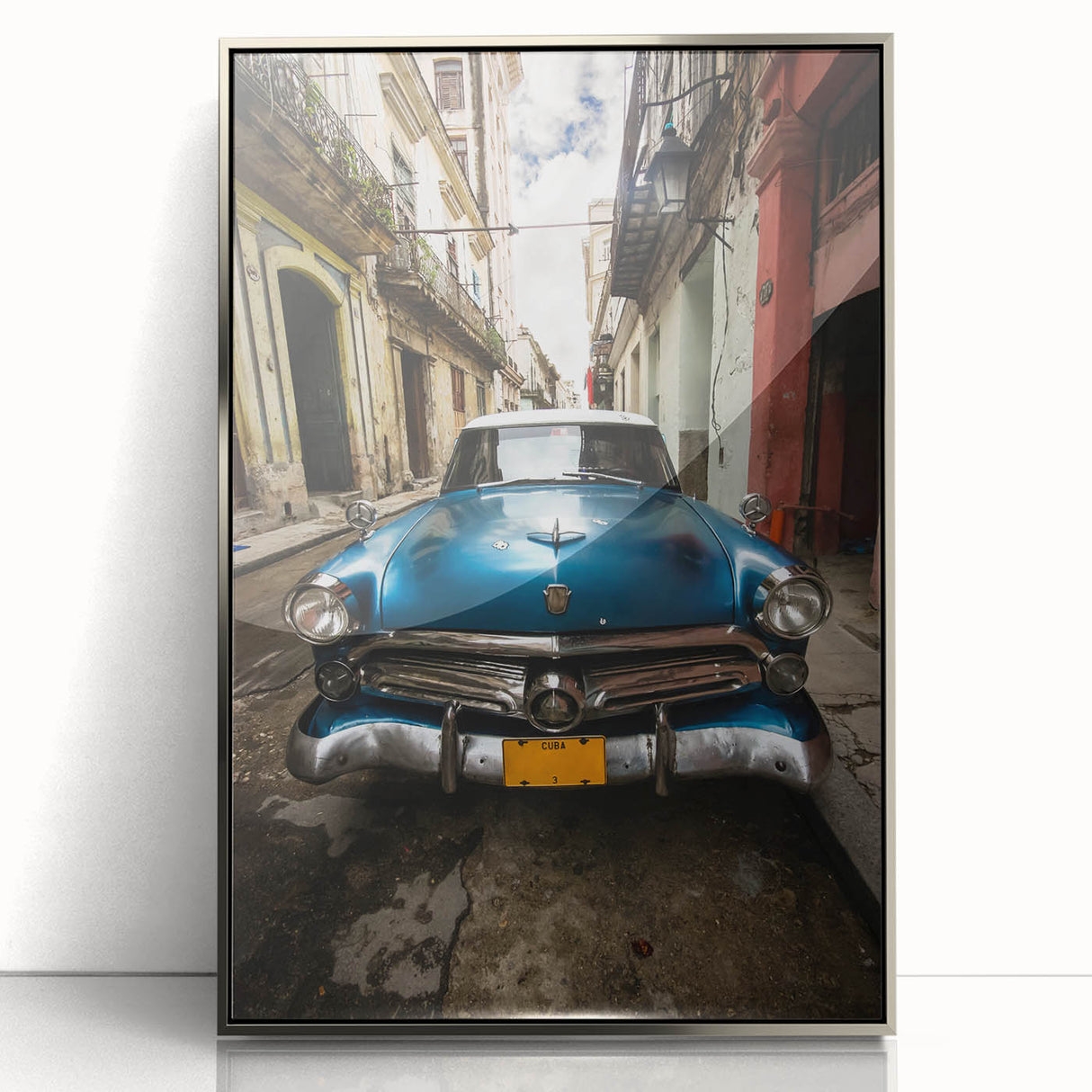 Large art print of a Caribbean scenery on framed acrylic.