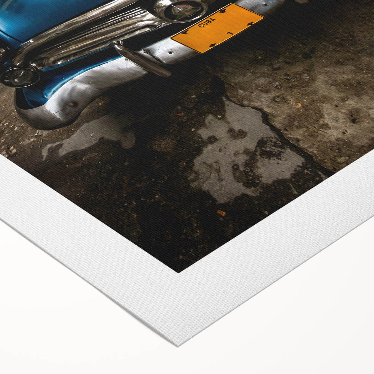 Art deco poster of a vintage Cuban landscape in muted earth tones on rolled canvas, suitable for dining room decor.