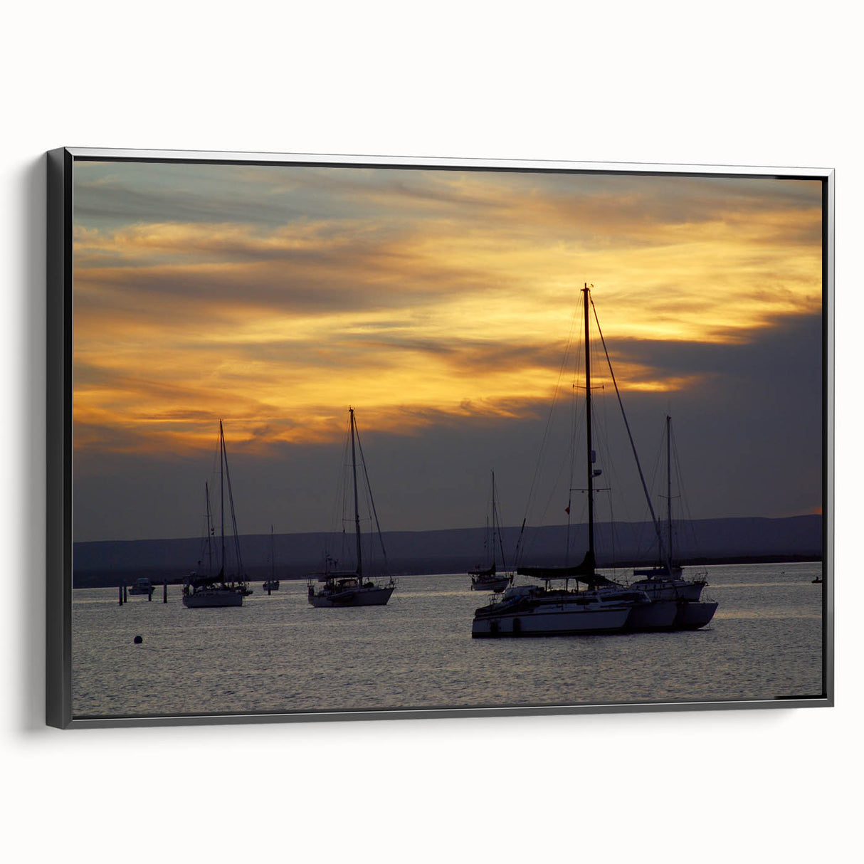 Black and white framed canvas of Baja California landscape, ideal for bedroom wall decor.