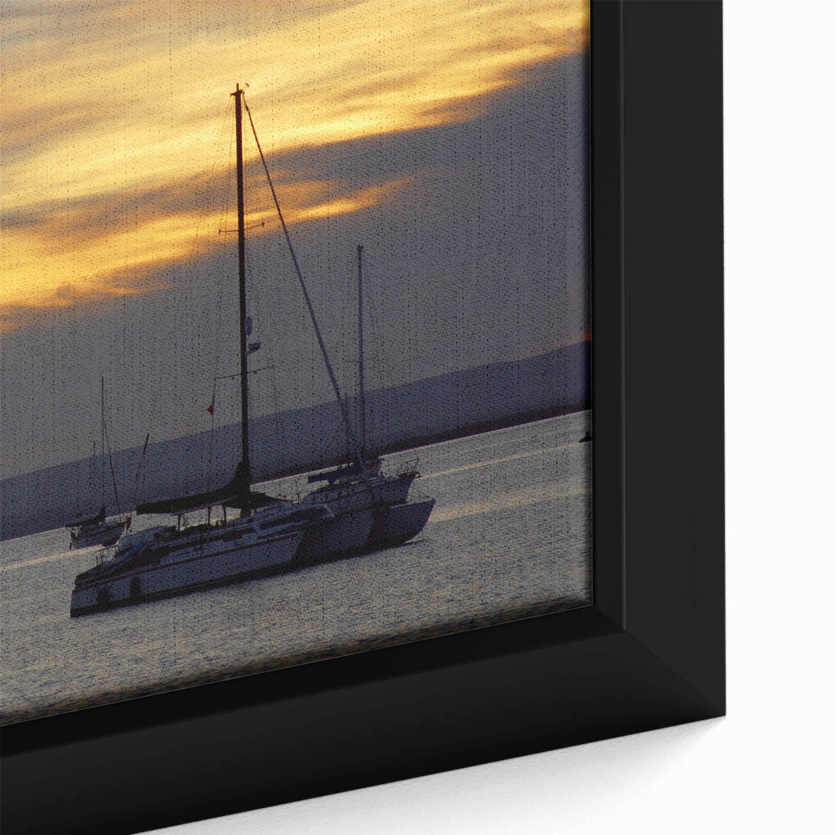 Extra large framed canvas featuring a textured black background with colorful Baja California scenery.