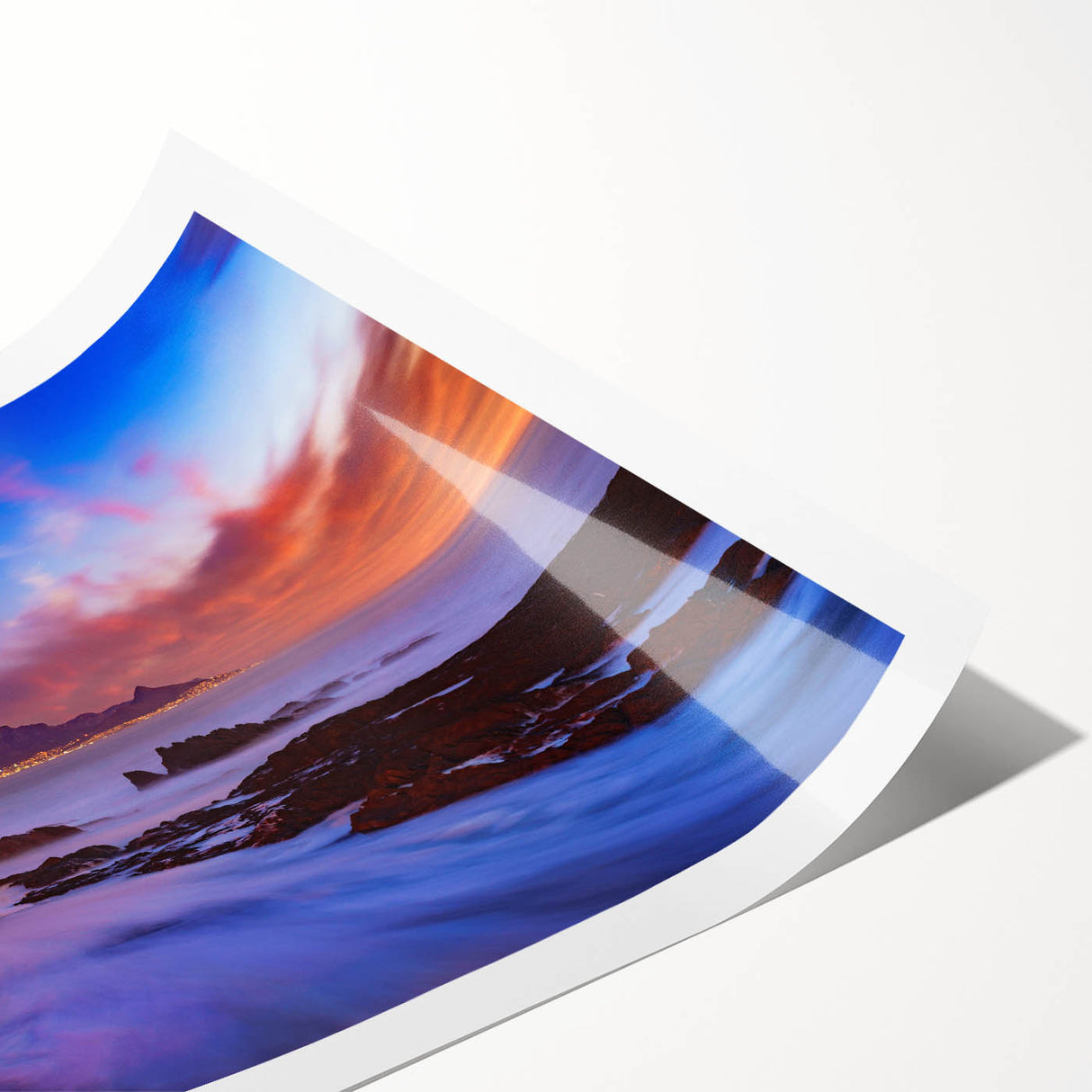 Extra large wall art featuring line art flowers in a South African scenery, printed on rolled canvas.