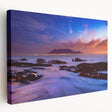 Side view of a large stretched canvas depicting a South African scenery in earthy tones, suitable for kitchen wall art.