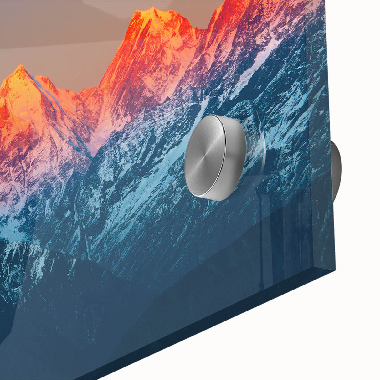 Large abstract wall art depicting an Indian scenery in muted earth tones on acrylic glass, suitable for dining room ambiance.