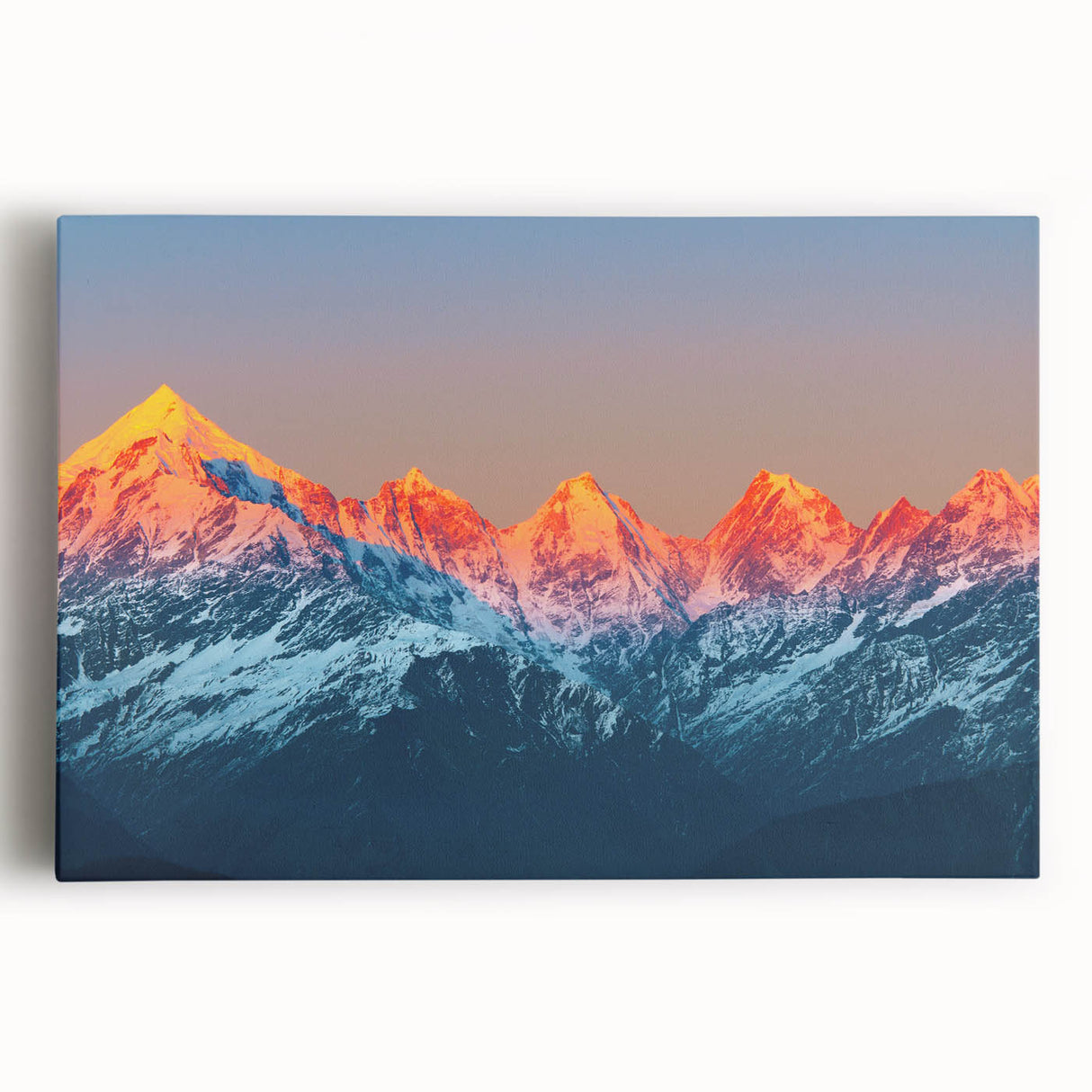 Black and white stretched canvas of the Taj Mahal, ideal for kitchen wall art.