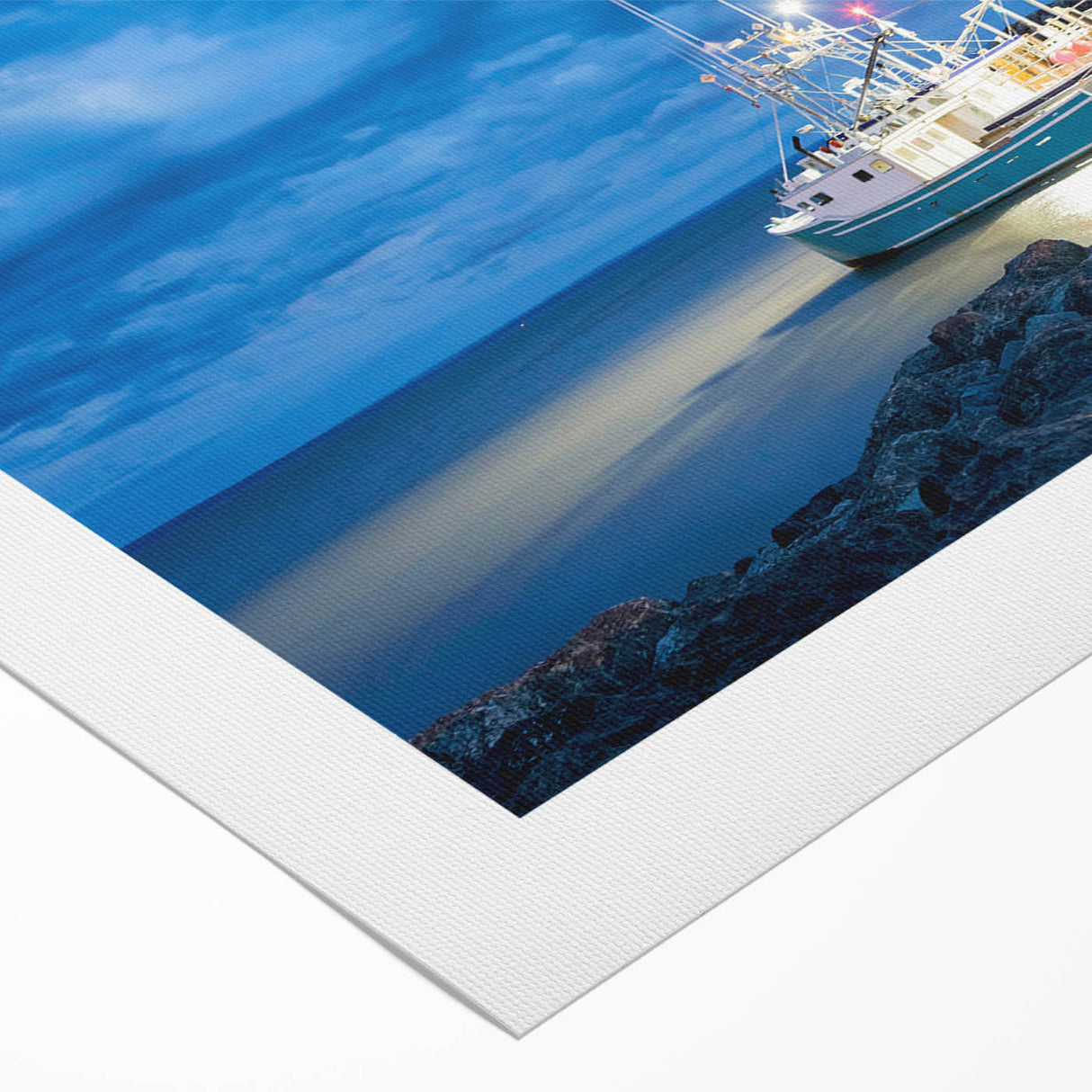 Art deco poster of New Brunswick scenery in muted earth tones on rolled canvas, suitable for dining room wall art.