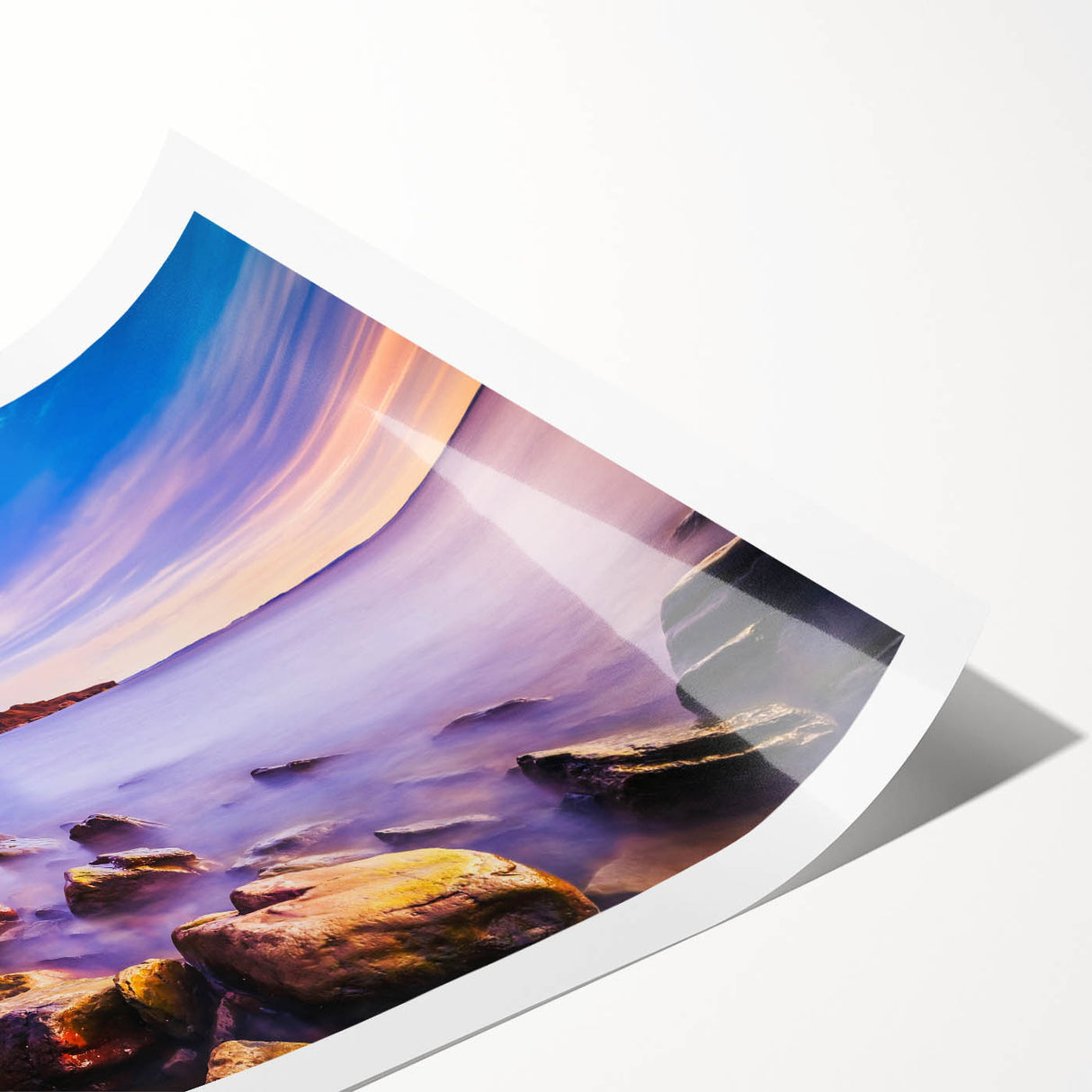 Extra large rolled print featuring line art flowers in muted earth tones, suitable for large living room wall decor.