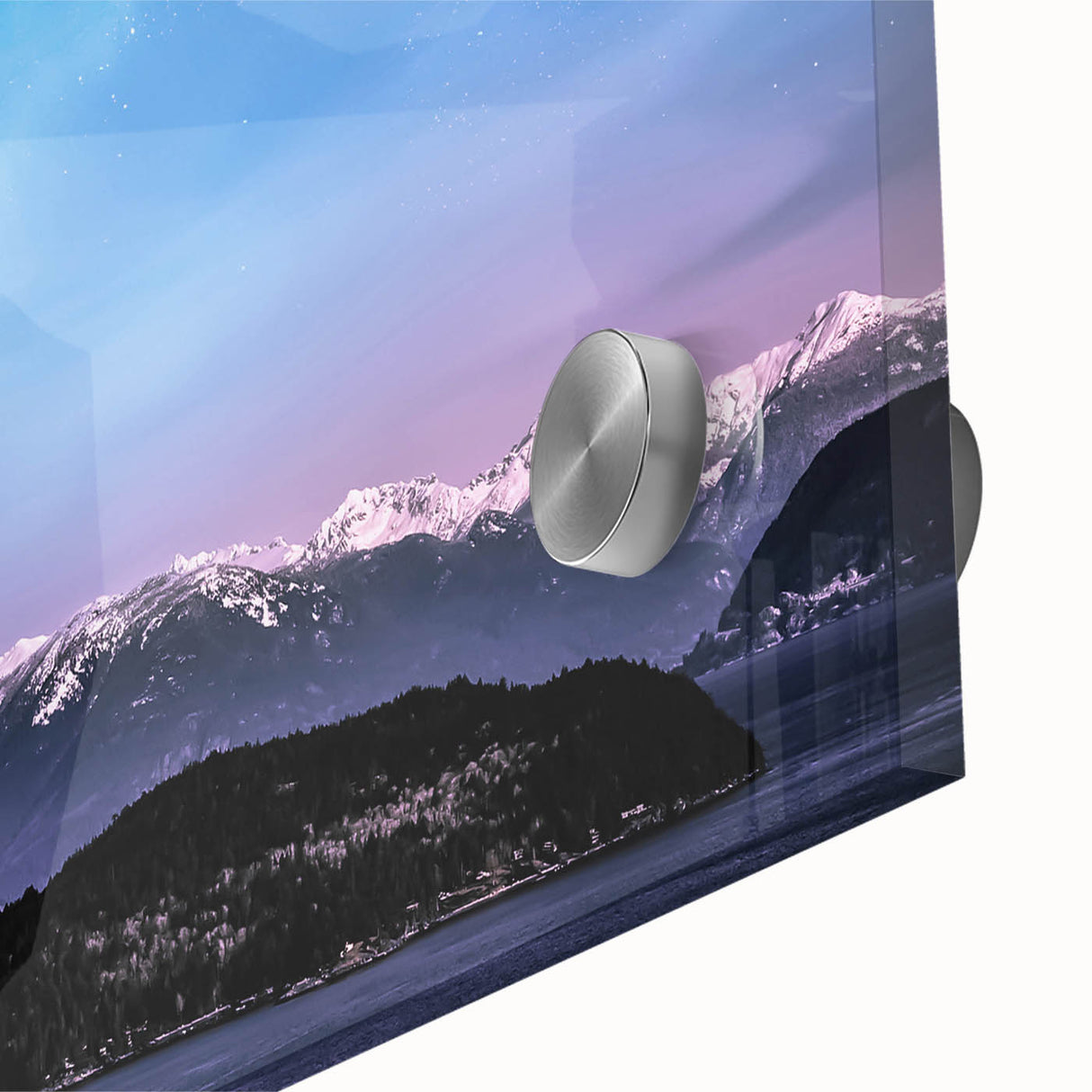 Acrylic print of a large abstract depiction of Yukon scenery in earthy tones, ideal for dining room art.