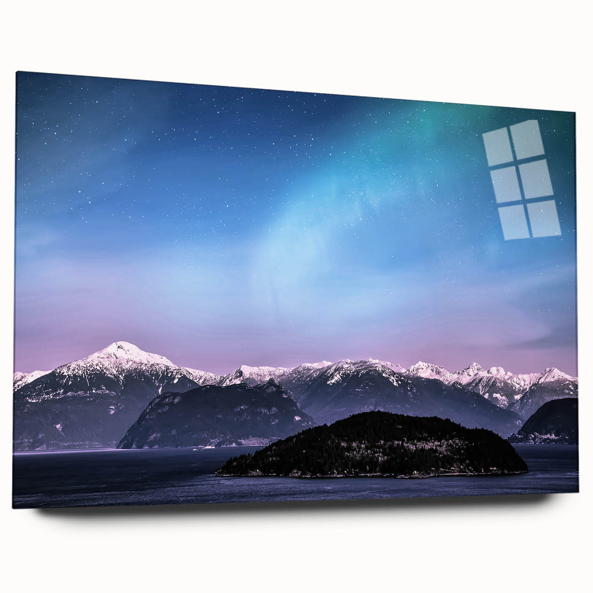 Large abstract wall art depicting the Yukon scenery in muted earth tones on acrylic glass.