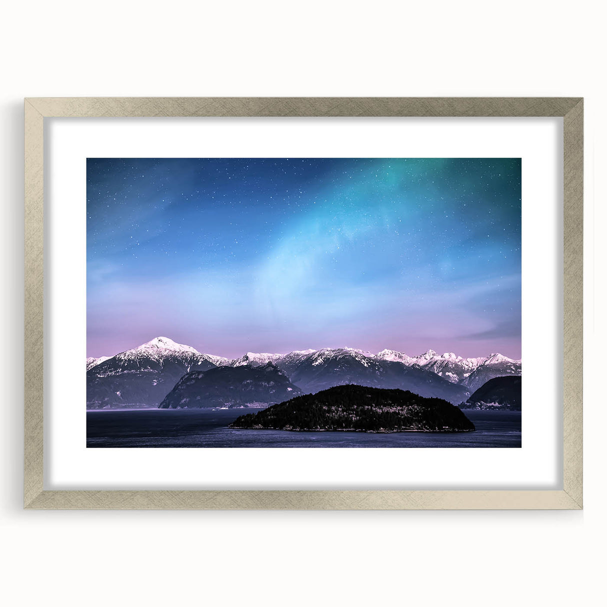 Textured abstract art print of a Yukon scenery in muted earth tones on a framed canvas, ideal for bedroom decor.
