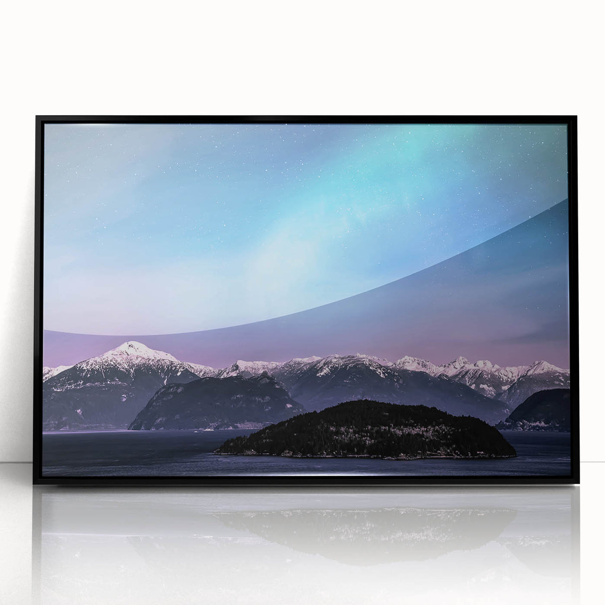 Large abstract wall art depicting Yukon scenery in muted earth tones on a framed acrylic, ideal for modern living room decor.