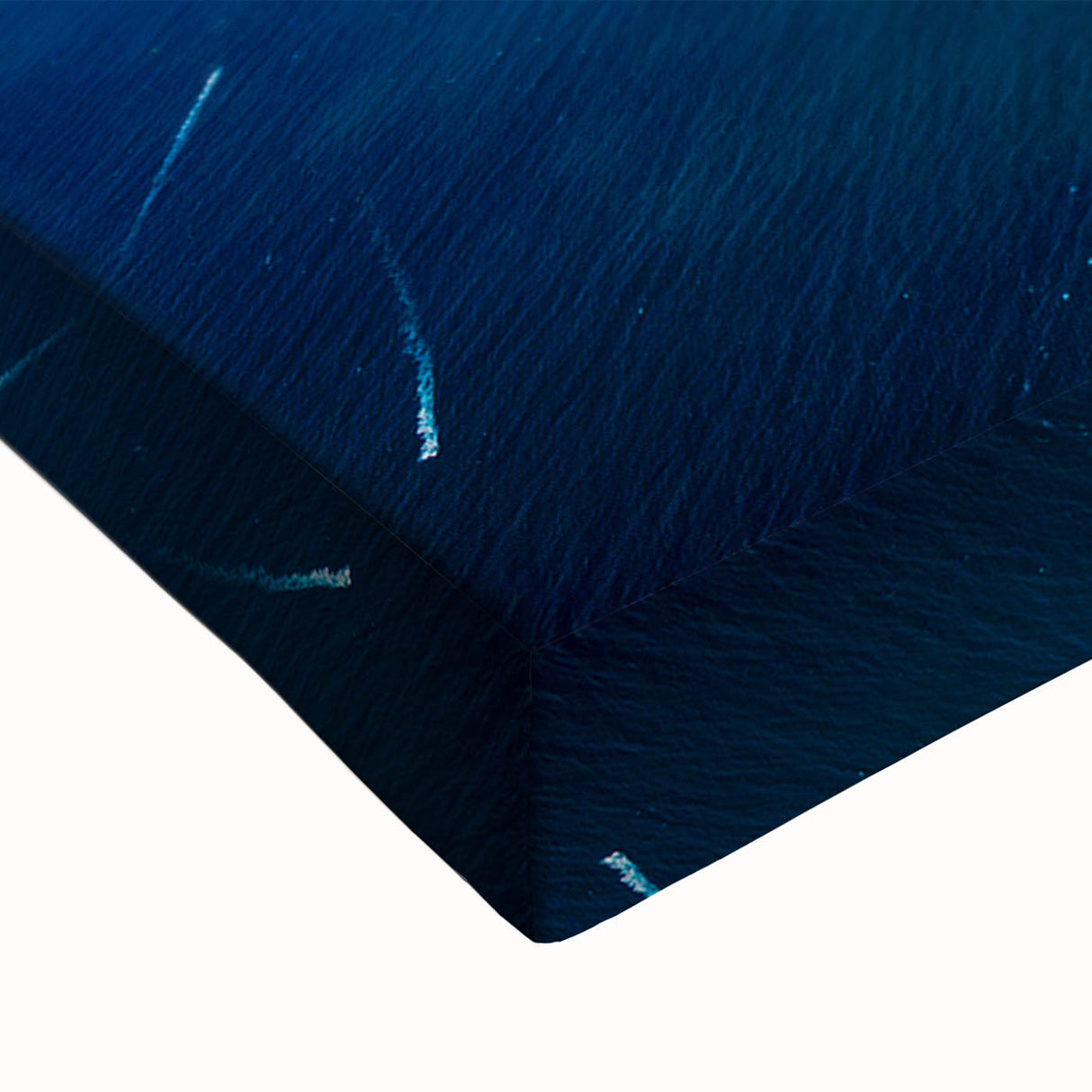 Large art of a black and white Mauritian landscape on stretched canvas, ideal for bedroom wall decor.