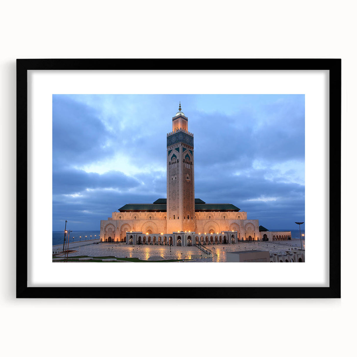 Abstract art print featuring vibrant, colorful depiction of a Moroccan landscape on a large, textured canvas.