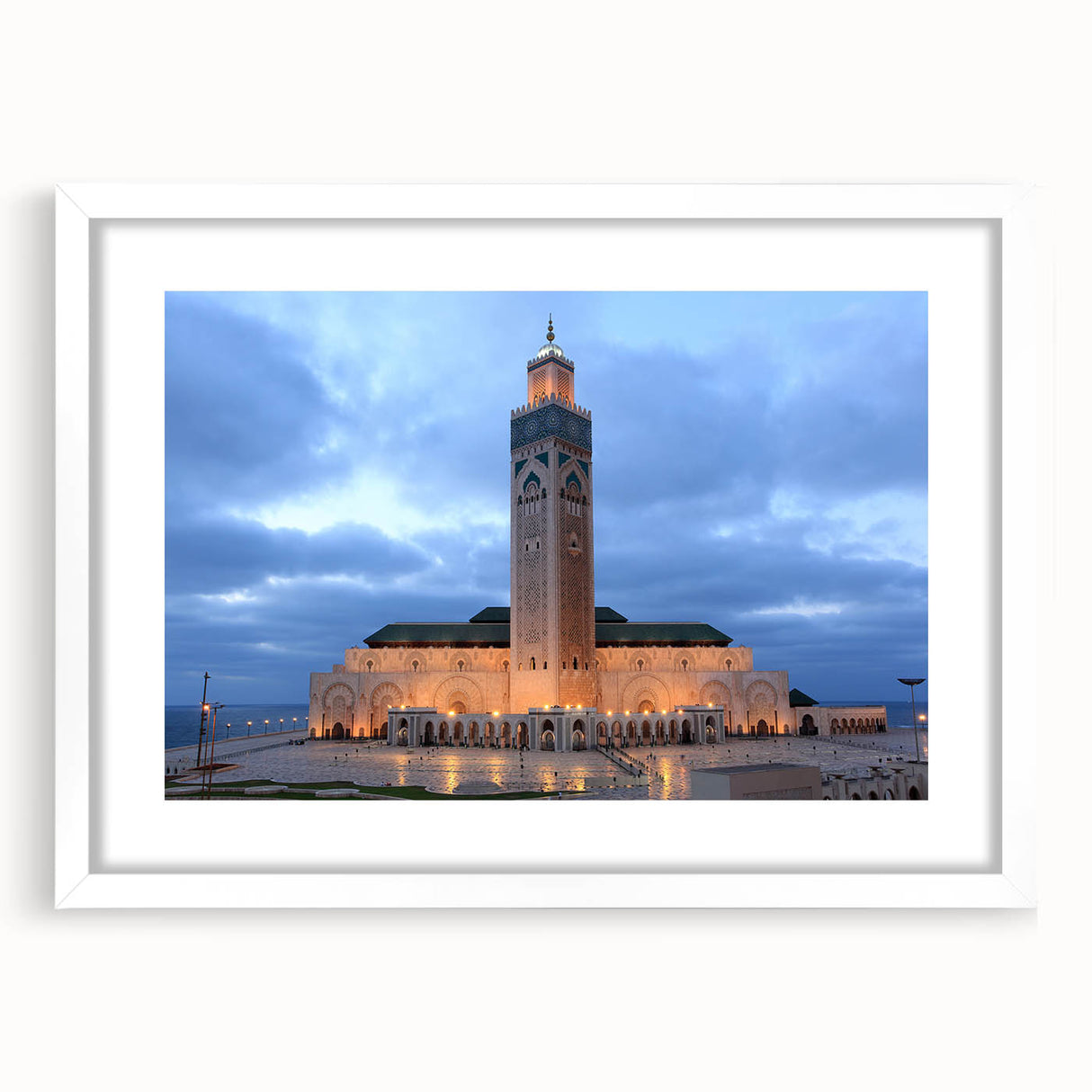 Extra large wall art featuring an abstract Moroccan landscape in textured earth tones, framed with a white mat.