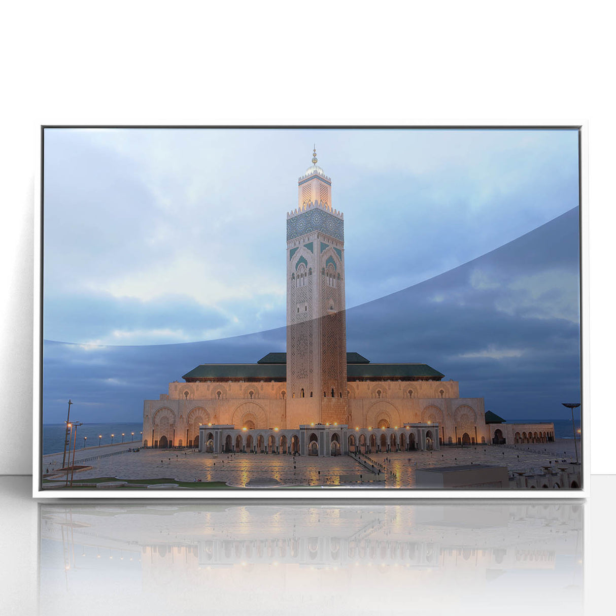 Large art print of a Moroccan landscape in muted earth tones on framed acrylic, ideal for modern art wall decor.