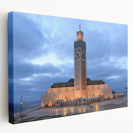 Moroccan landscape on large stretched canvas, featuring warm earth tones, ideal for kitchen wall art.
