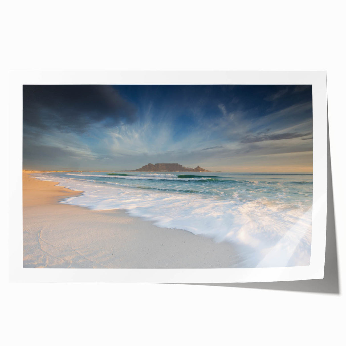 Extra large rolled print of a South African scenery with vibrant floral elements, ideal for dining room wall art.