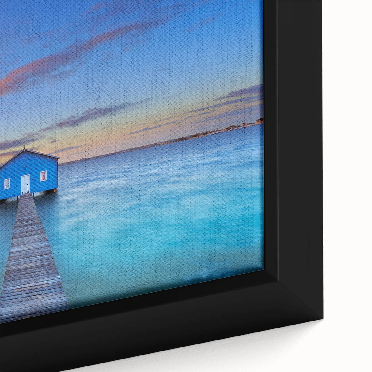 Extra large framed canvas of a textured Perth skyline in black with colorful art accents, suitable for living room decor.