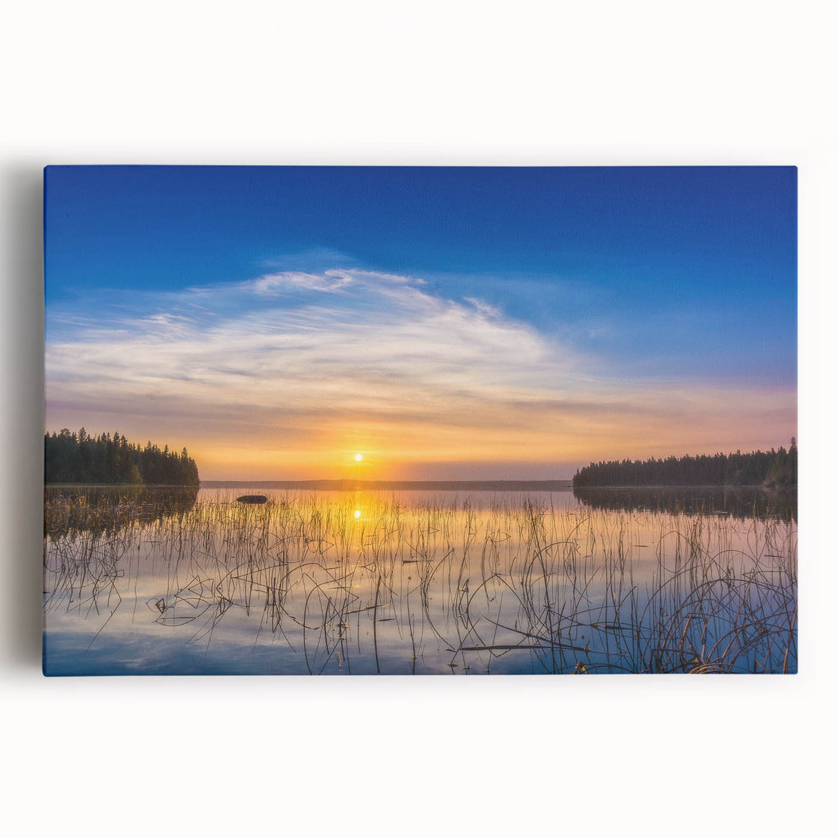 Large black and white stretched canvas of Saskatchewan scenery, ideal for kitchen wall art.