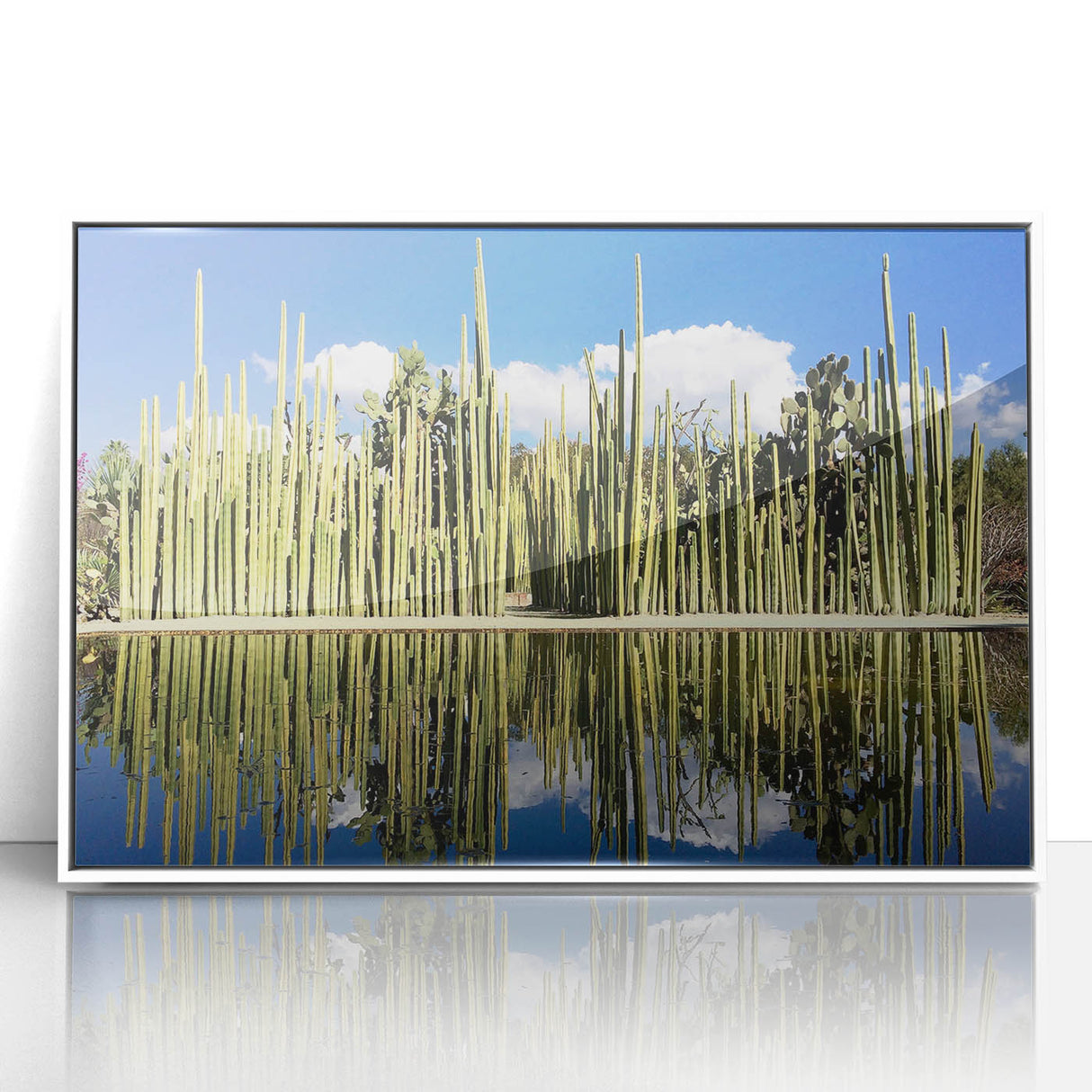 Art deco poster of Oaxaca scenery in muted earth tones, framed acrylic, ideal for modern art wall decor in a nursery.