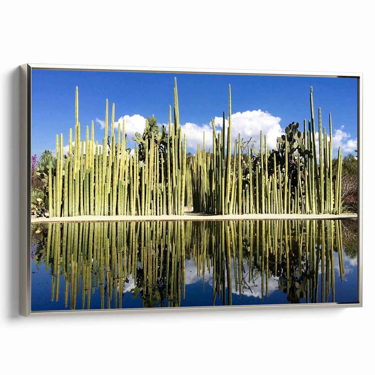 Framed canvas depicting a vintage-style landscape art painting of Oaxaca, featuring vibrant.