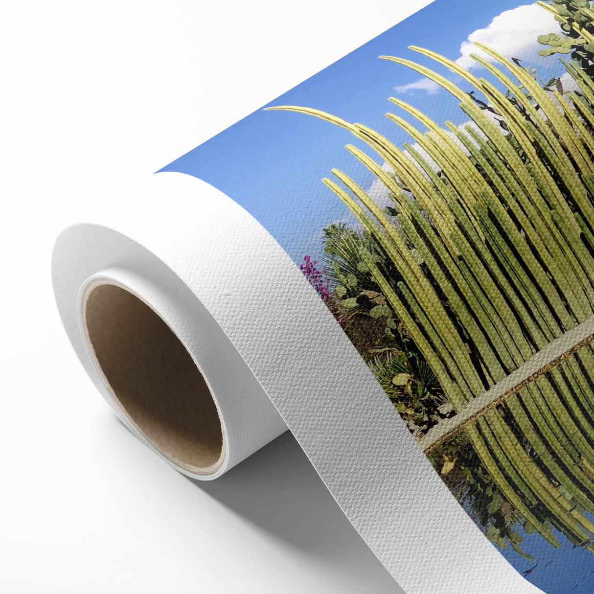 Art deco poster of Oaxaca scenery on rolled canvas, featuring pastel shades, ideal for nursery wall art.