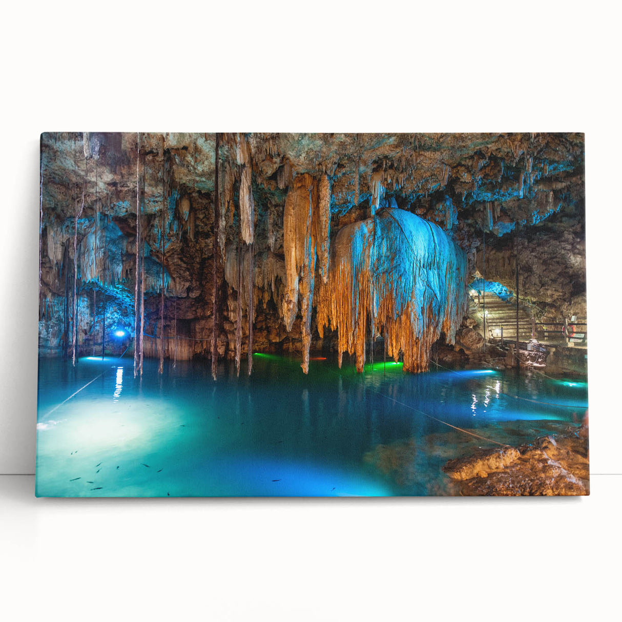 Black and white photograph of Yucatan scenery on stretched canvas, ideal for kitchen wall art or bedroom ambiance.