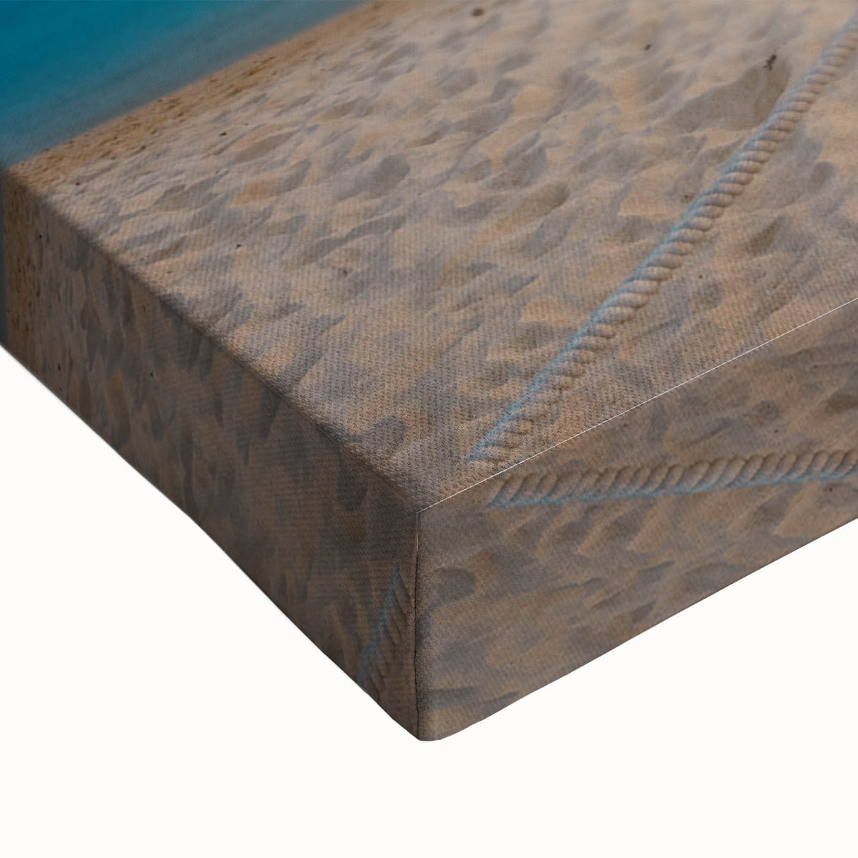 Black and white landscape art painting of Mauritius on a stretched canvas, ideal for bedroom wall art.