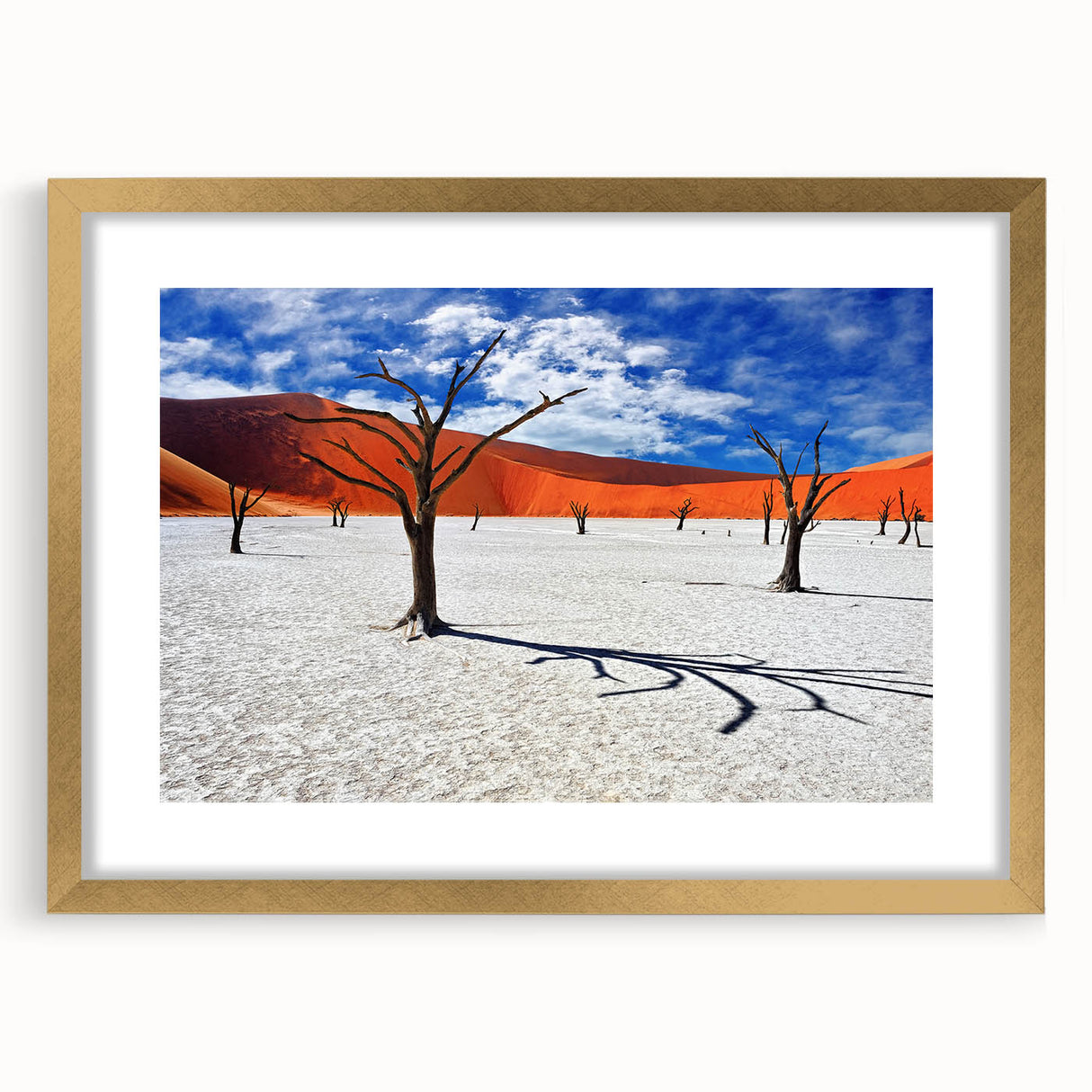 Textured art depicting abstract scenery of Namibian landscape, in muted earth tones on a framed canvas.
