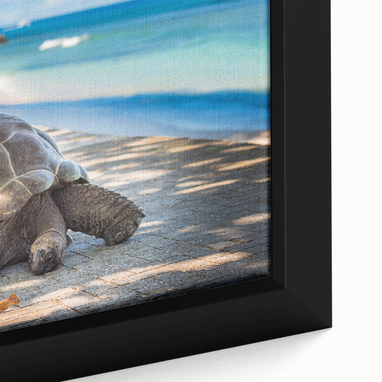 Extra large framed canvas featuring a textured, colorful African scenery, ideal for living room decor.