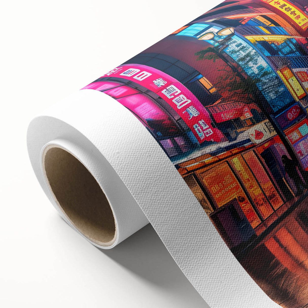 Art deco poster of Tokyo skyline in pastel shades on rolled canvas, suitable for nursery wall art or dining room decor.