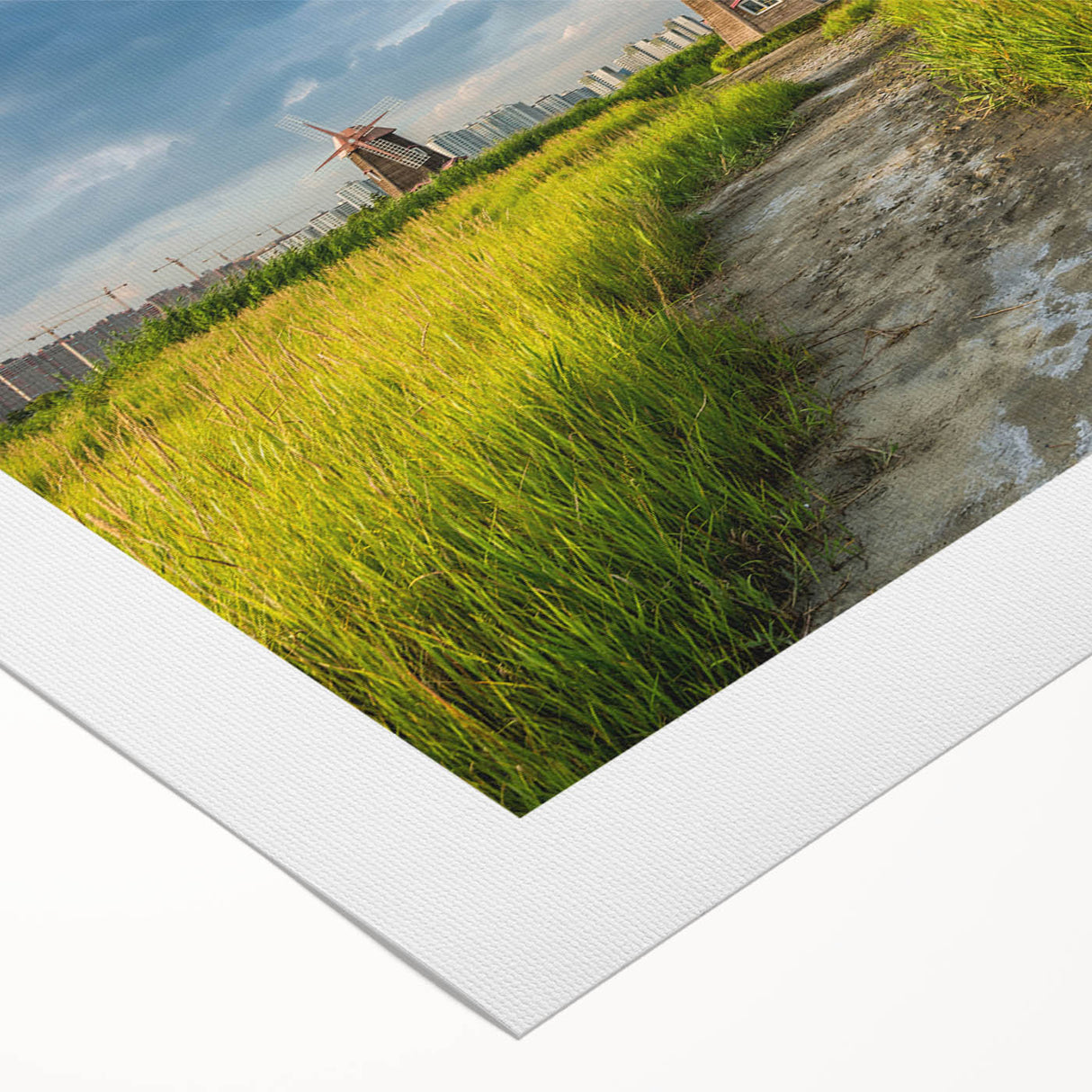 Art deco poster of a serene Korean landscape in muted earth tones on rolled canvas, suitable for dining room decor.