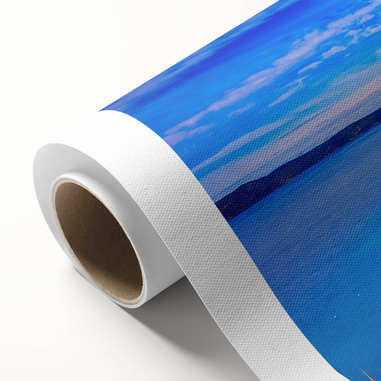 Art deco poster featuring serene Newfoundland scenery in pastel shades on rolled canvas, ideal for nursery wall art.