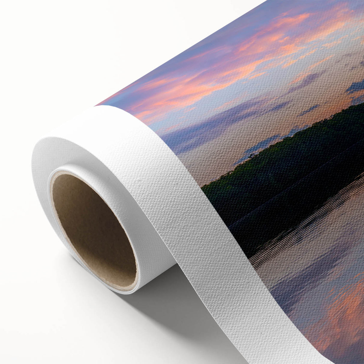 Art deco poster of Ontario scenery in soft pastel shades on rolled canvas, suitable for nursery wall art.