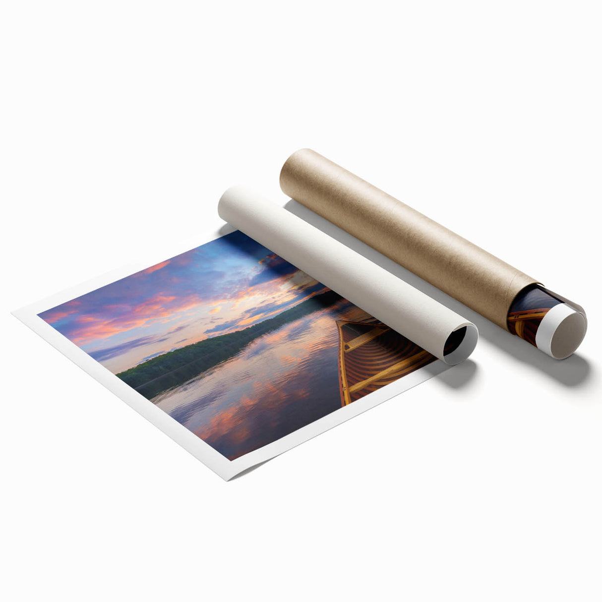 Extra large rolled print of Ontario, Canada scenery with vibrant green and blue floral art.